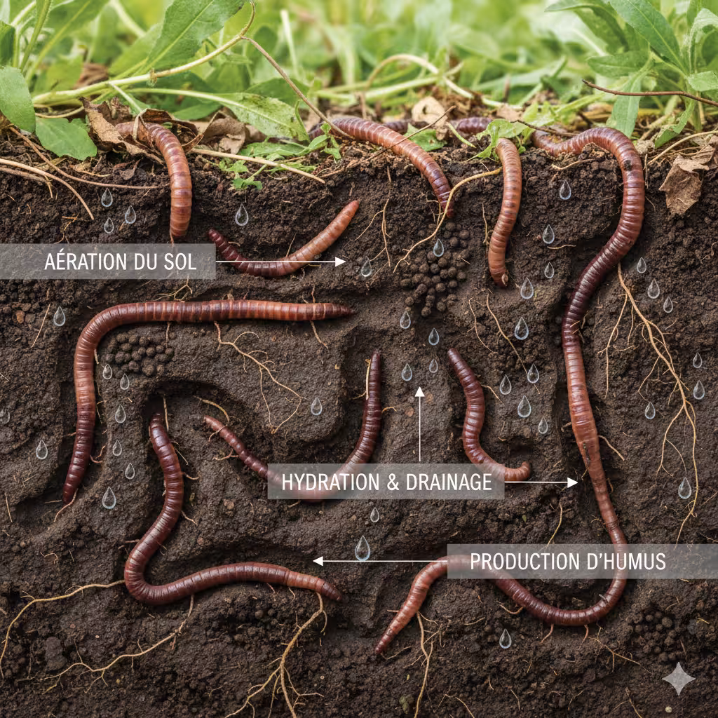 Le rôle des lombrics