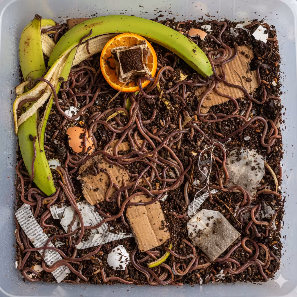 les lombrics du lombricomposteur