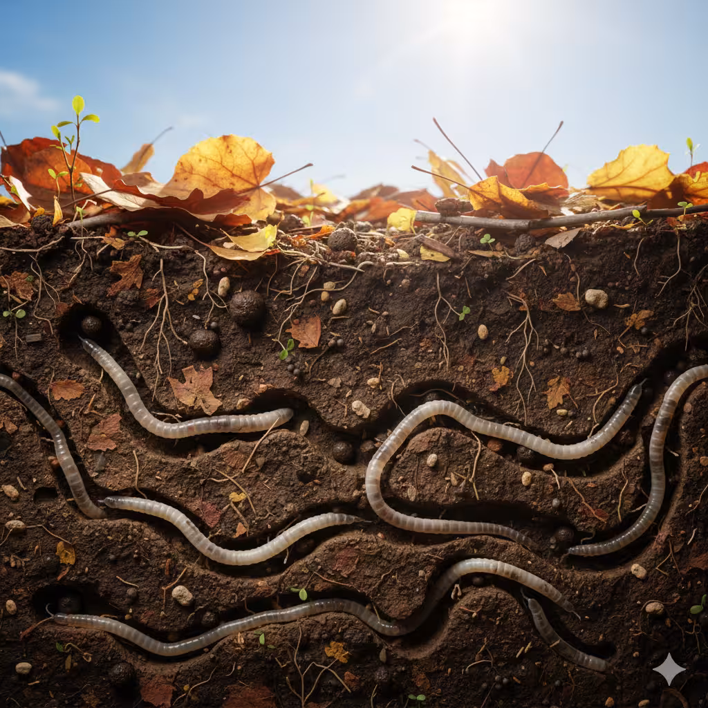 Répartition des lombrics endogées